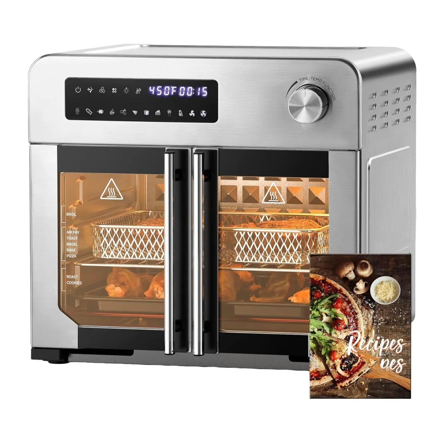24QT French Door Countertop Air Fryer Toaster Oven10-in-1