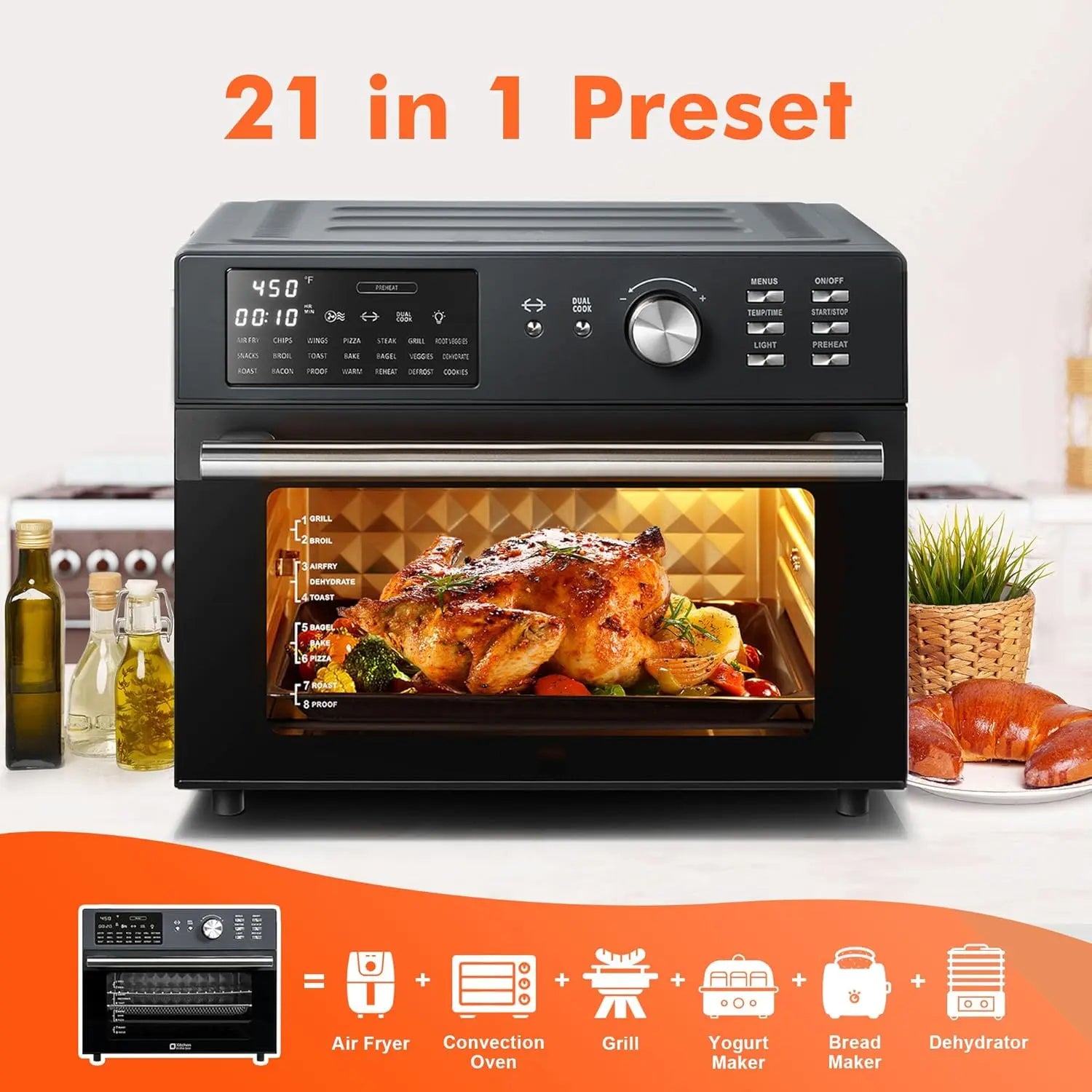 32QT Extra Large  Air Fryer Toaster Oven Combo