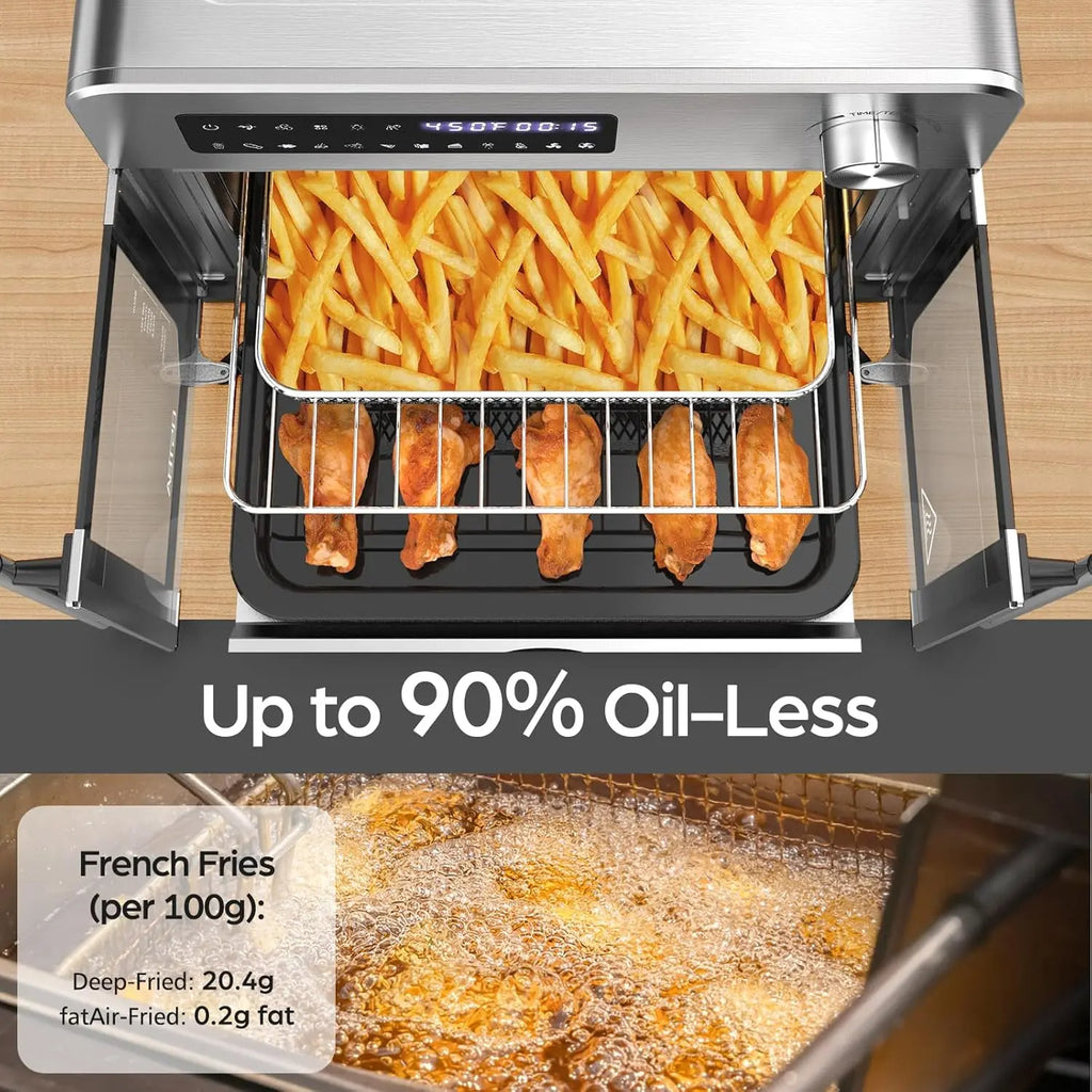 24QT French Door Countertop Air Fryer Toaster Oven10-in-1