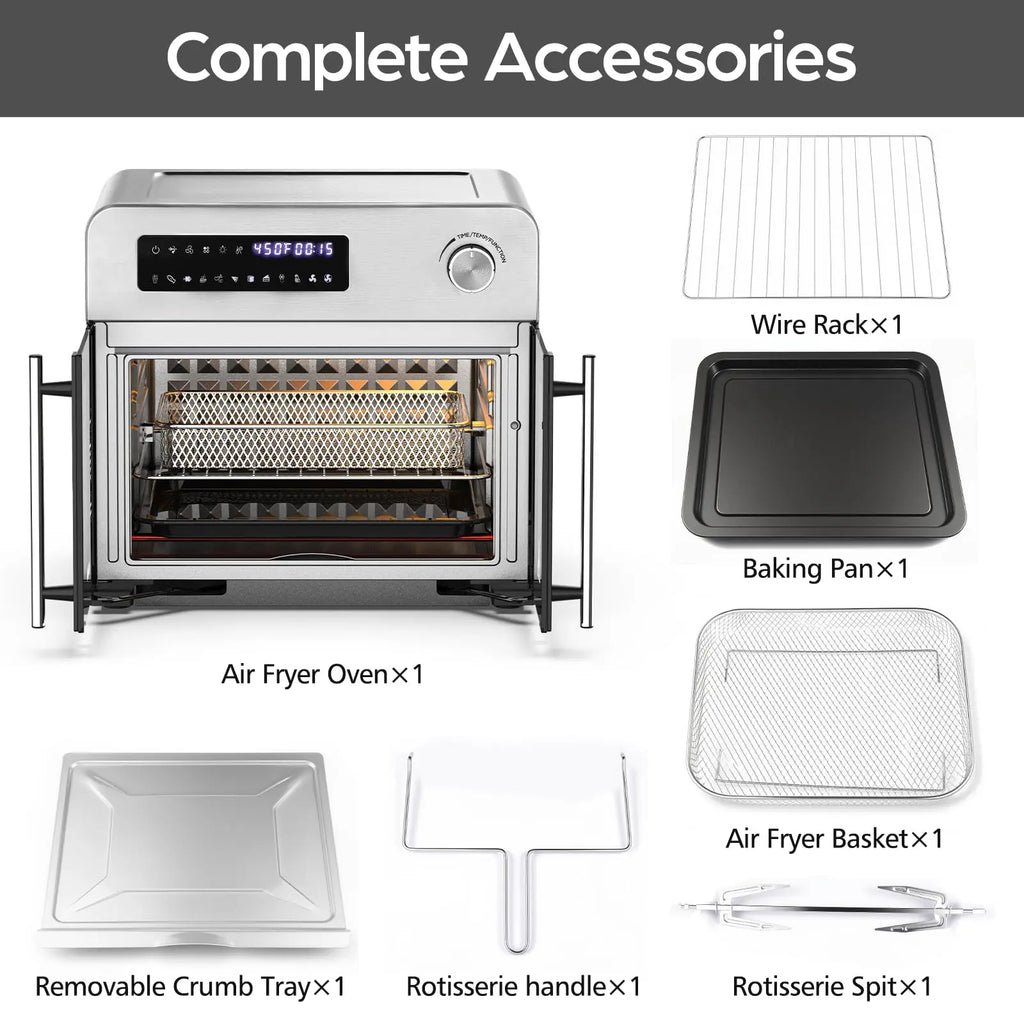 24QT French Door Countertop Air Fryer Toaster Oven10-in-1